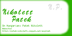 nikolett patek business card